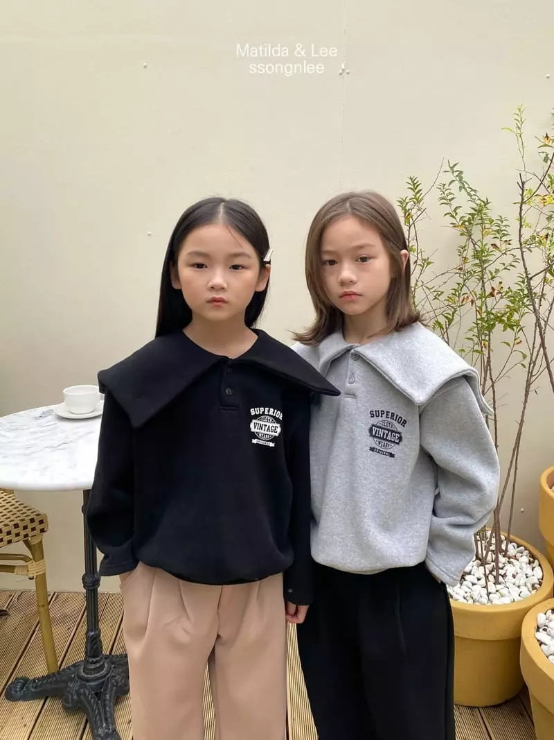 Matilda & Lee - Korean Children Fashion - #discoveringself - Big Collar Sweatshirt - 9