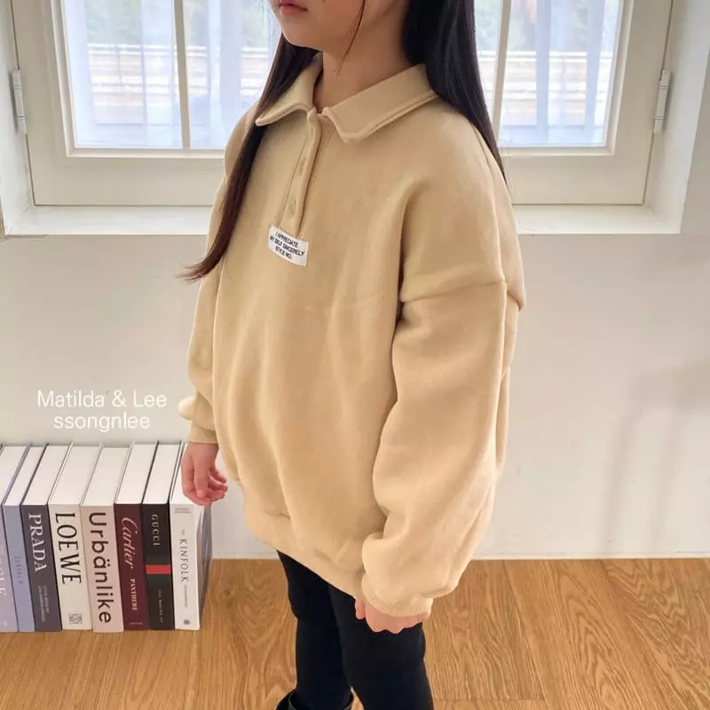 Matilda & Lee - Korean Children Fashion - #discoveringself - Label Collar Sweatshirt - 3