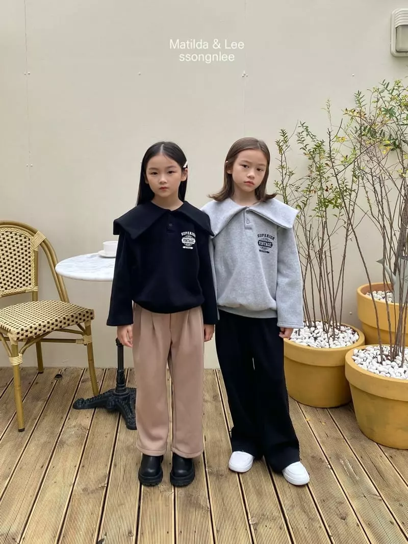 Matilda & Lee - Korean Children Fashion - #fashionkids - Big Collar Sweatshirt - 10