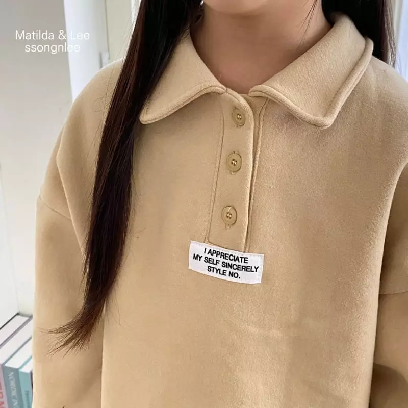 Matilda & Lee - Korean Children Fashion - #kidsshorts - Label Collar Sweatshirt - 5