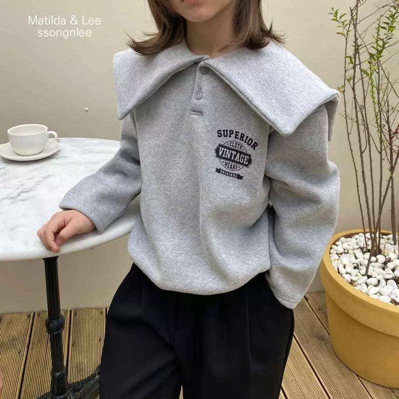 Matilda & Lee - Korean Children Fashion - #kidsstore - Big Collar Sweatshirt - 12