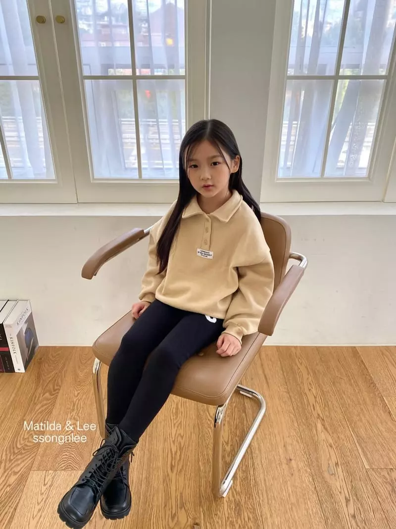 Matilda & Lee - Korean Children Fashion - #kidzfashiontrend - Label Collar Sweatshirt - 7
