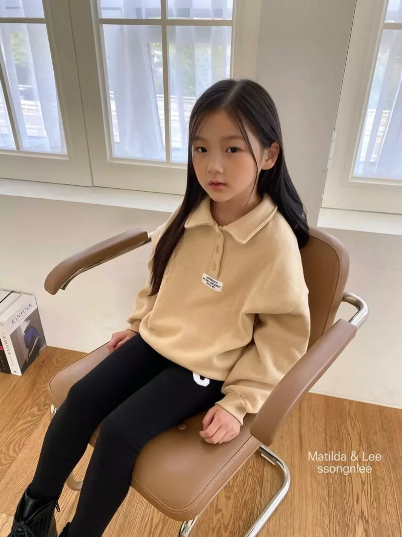 Matilda & Lee - Korean Children Fashion - #littlefashionista - Label Collar Sweatshirt - 9