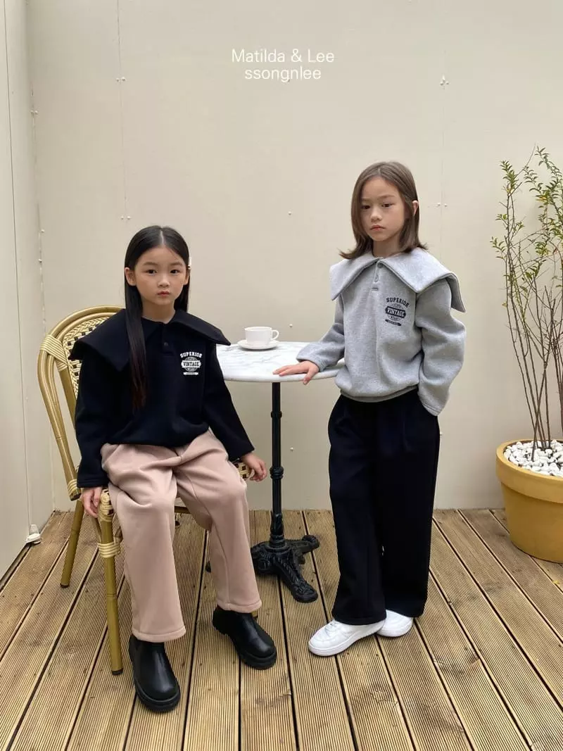 Matilda & Lee - Korean Children Fashion - #prettylittlegirls - Big Collar Sweatshirt - 2