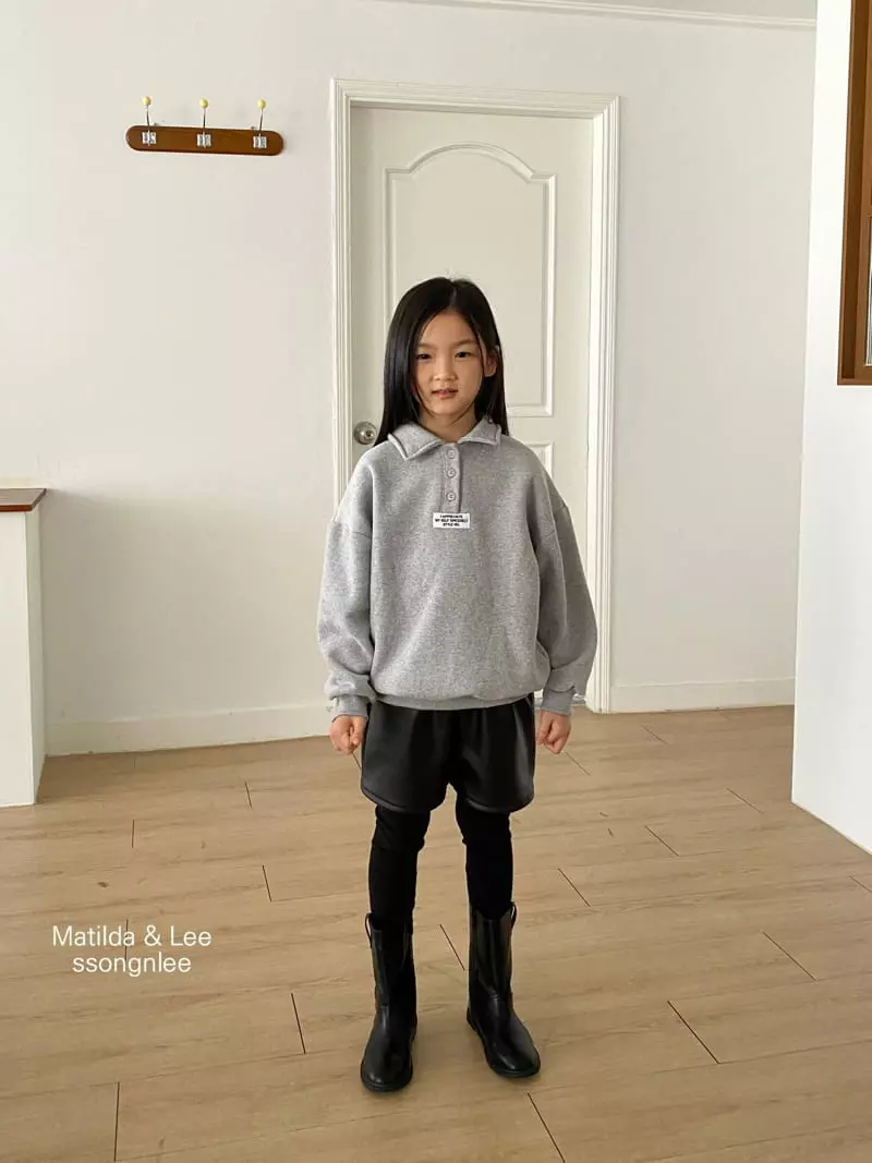 Matilda & Lee - Korean Children Fashion - #prettylittlegirls - Label Collar Sweatshirt - 12