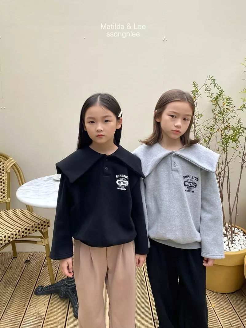Matilda & Lee - Korean Children Fashion - #stylishchildhood - Big Collar Sweatshirt - 5