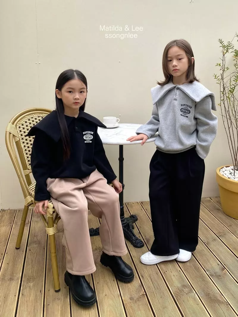 Matilda & Lee - Korean Children Fashion - #todddlerfashion - Big Collar Sweatshirt - 3