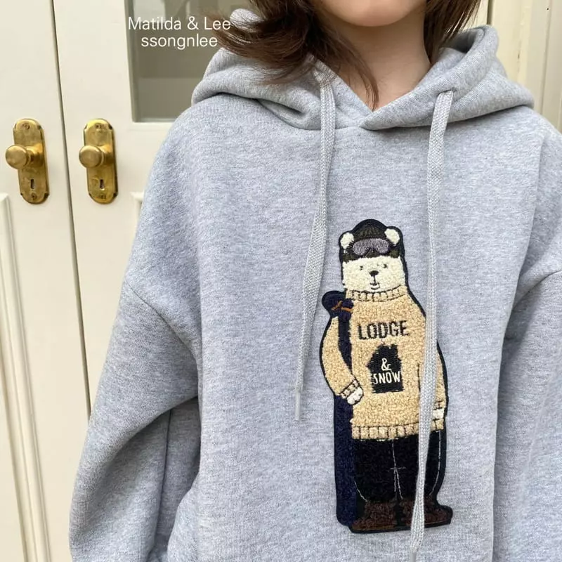 Matilda & Lee - Korean Children Fashion - #toddlerclothing - Bear Patch Hoody - 6