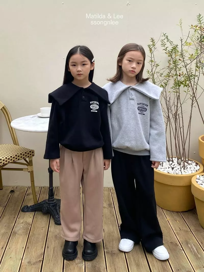 Matilda & Lee - Korean Children Fashion - #todddlerfashion - Big Collar Sweatshirt - 4