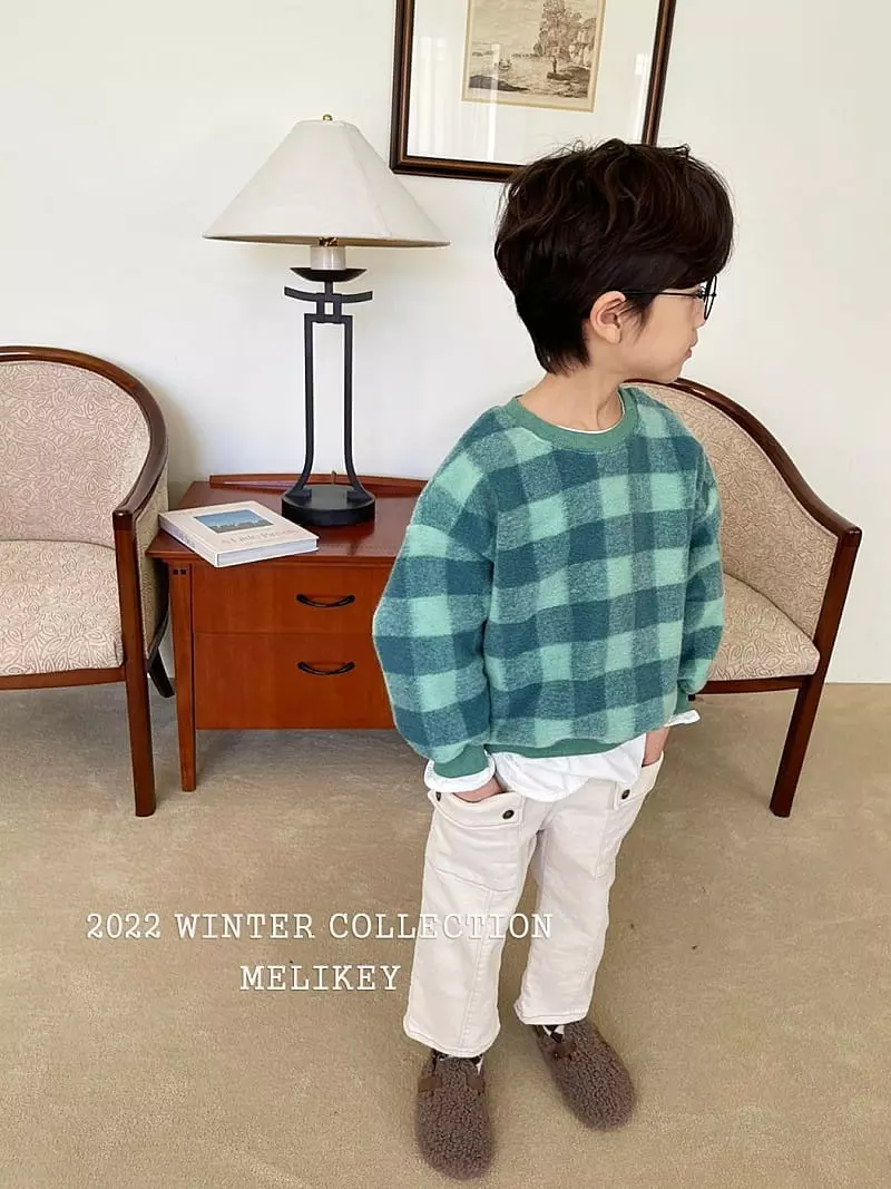 Melikey - Korean Children Fashion - #Kfashion4kids - Bbosong Check Sweatshirt - 10