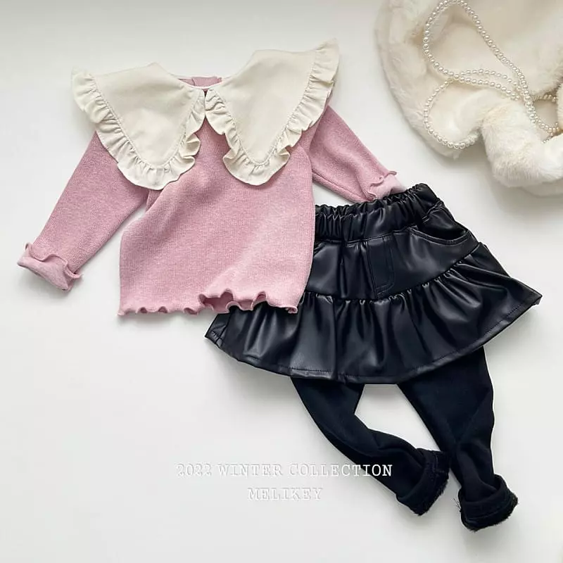Melikey - Korean Children Fashion - #Kfashion4kids - Leather Skirt Leggings - 12