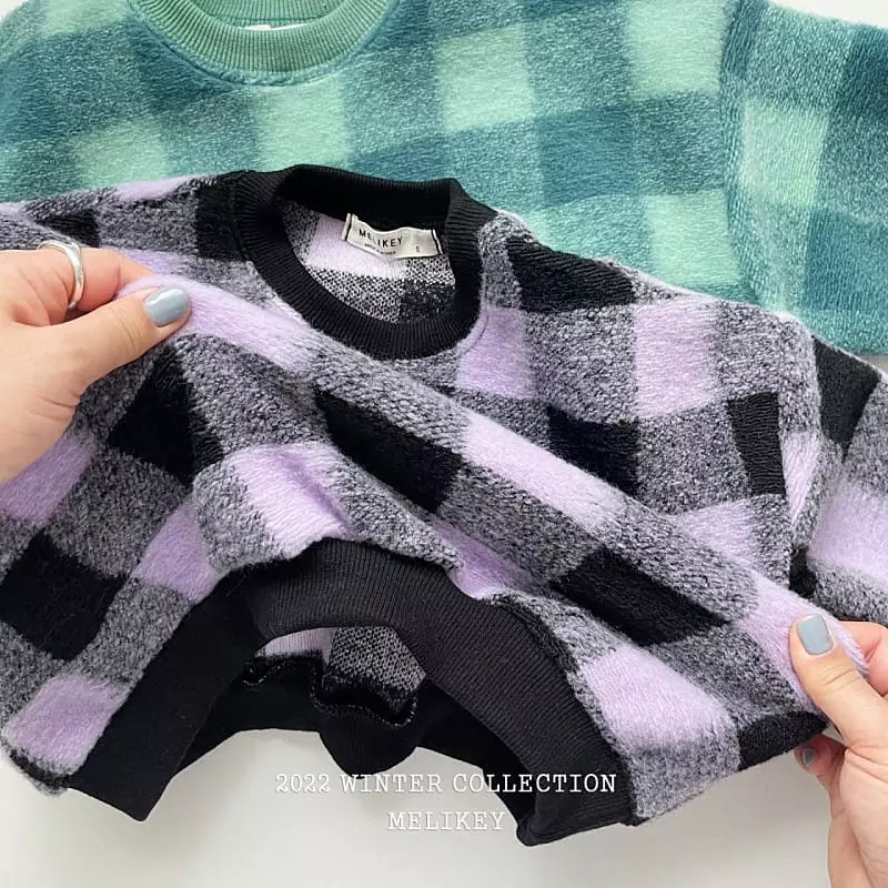 Melikey - Korean Children Fashion - #childofig - Bbosong Check Sweatshirt - 2