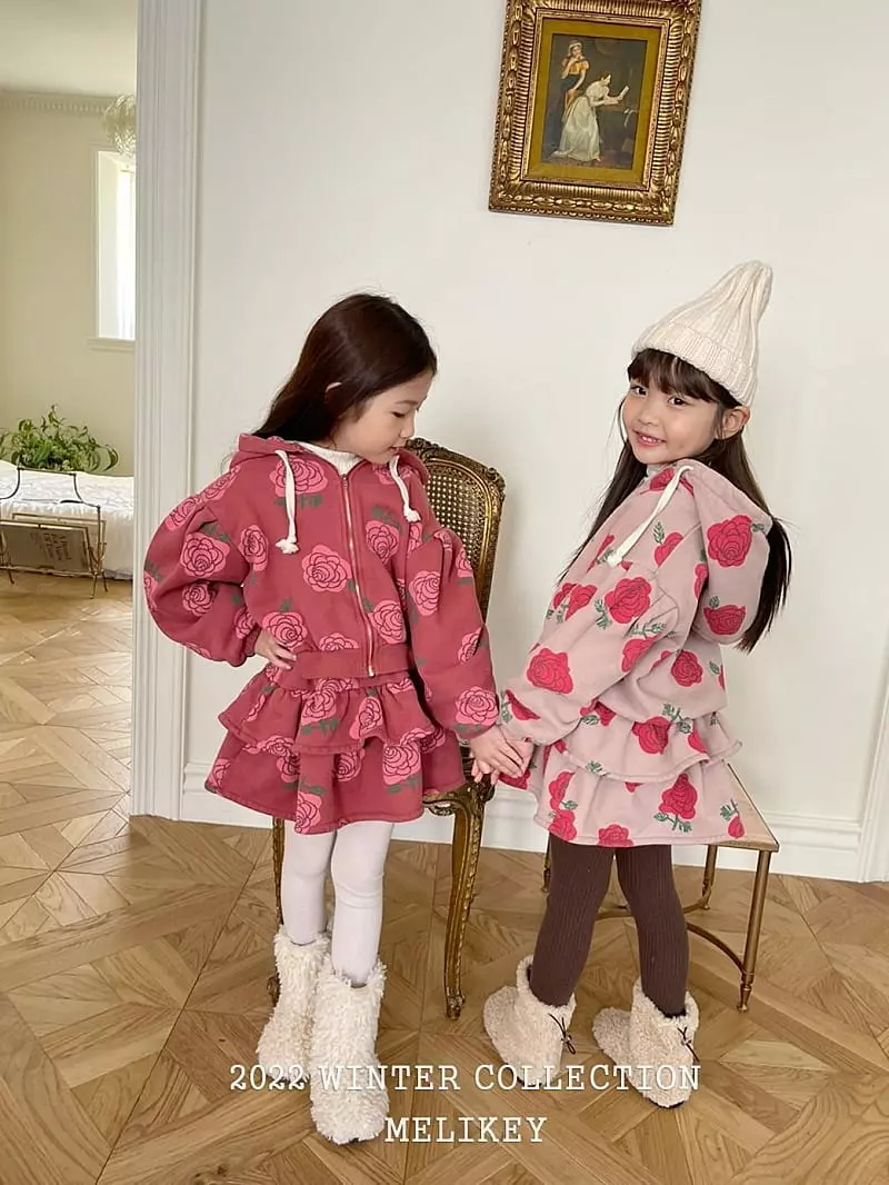 Melikey - Korean Children Fashion - #childofig - Big Rose Hoody Set Up