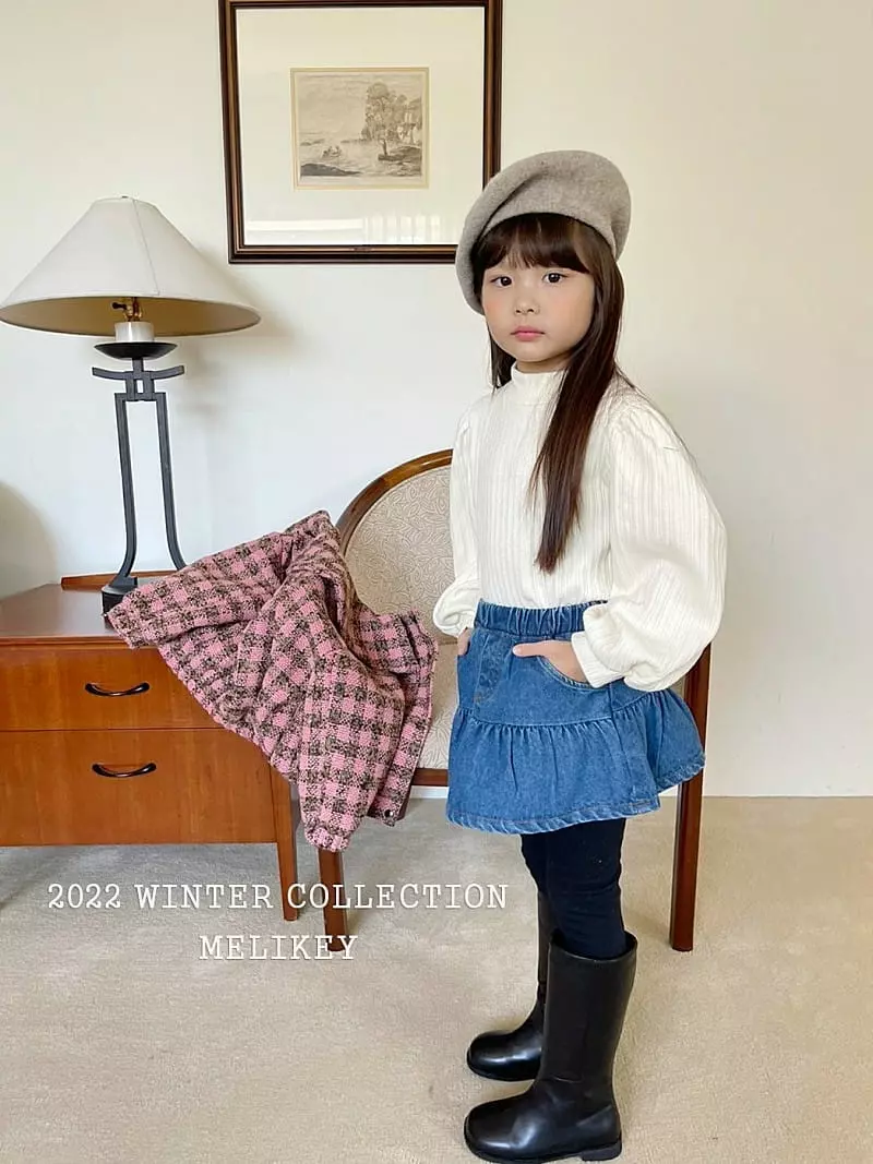 Melikey - Korean Children Fashion - #childofig - Denim Skirt Leggings - 8