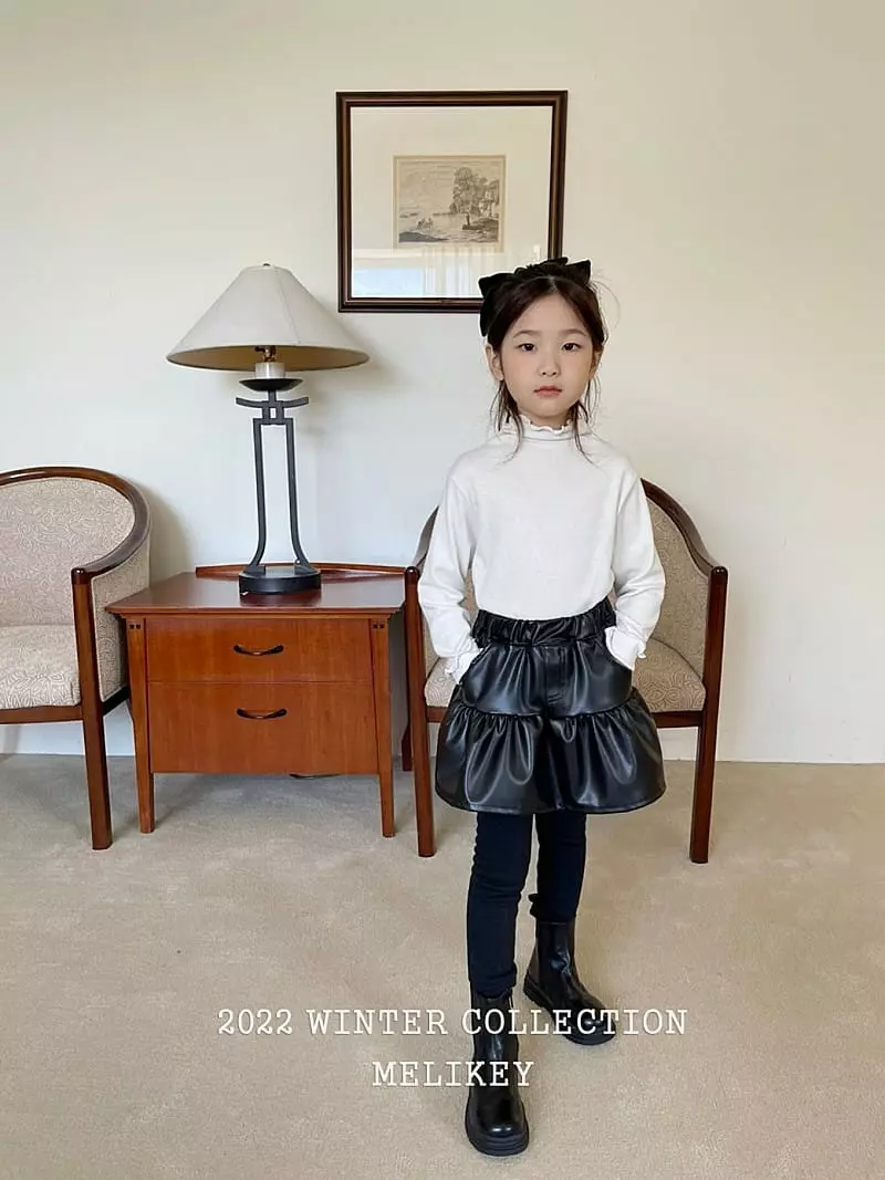 Melikey - Korean Children Fashion - #childofig - Leather Skirt Leggings - 3