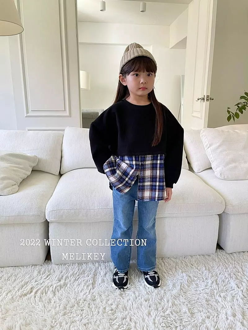 Melikey - Korean Children Fashion - #childofig - Check Color Sweatshirt - 10