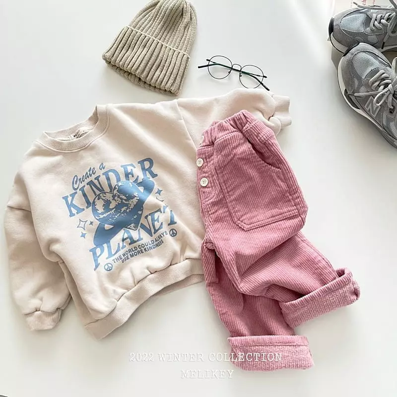 Melikey - Korean Children Fashion - #childrensboutique - Button Rib Fleece Pants - 7