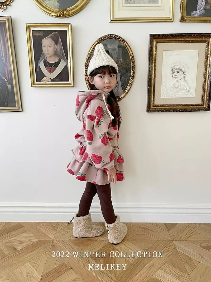 Melikey - Korean Children Fashion - #designkidswear - Big Rose Hoody Set Up - 3