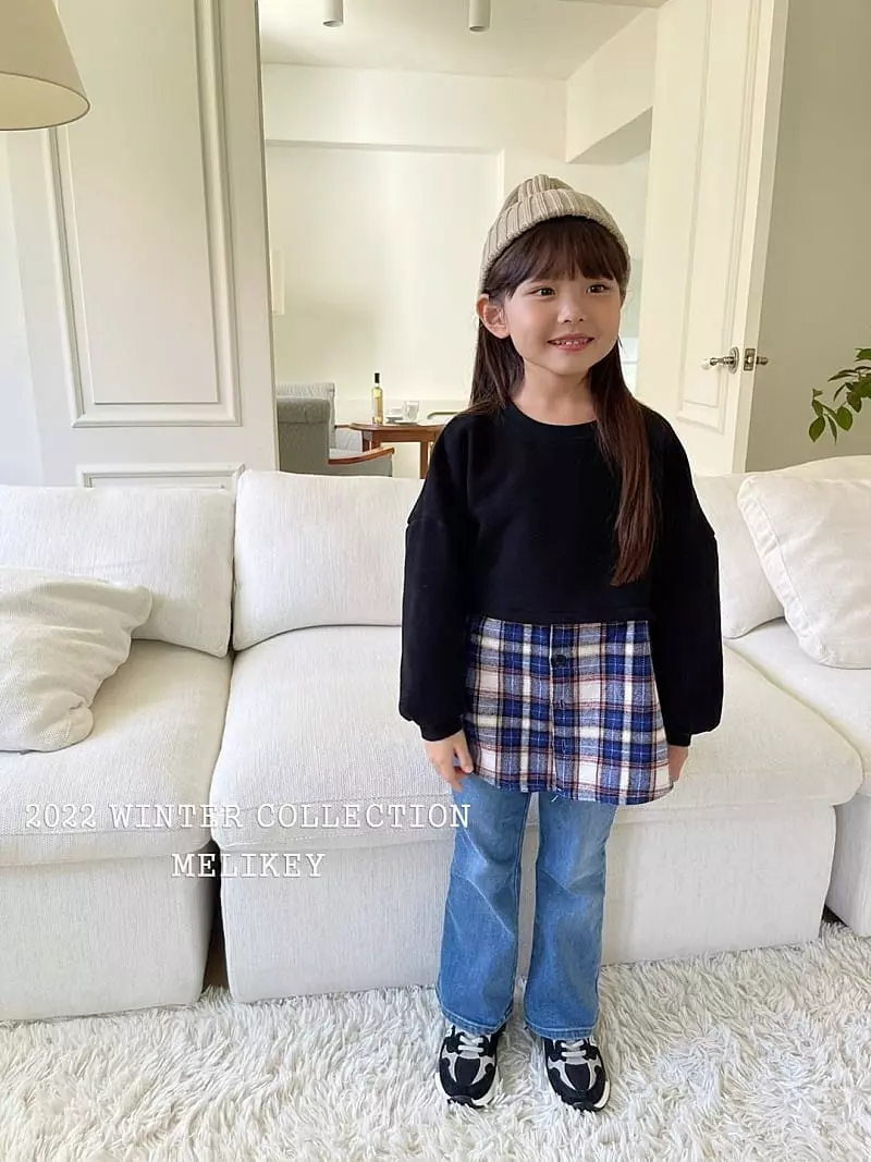 Melikey - Korean Children Fashion - #designkidswear - Check Color Sweatshirt - 12