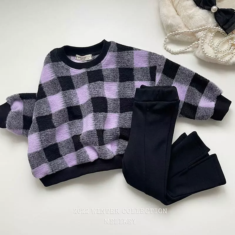 Melikey - Korean Children Fashion - #discoveringself - Bbosong Check Sweatshirt - 5