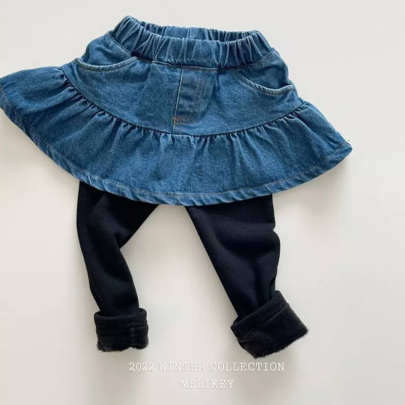 Melikey - Korean Children Fashion - #discoveringself - Denim Skirt Leggings - 11