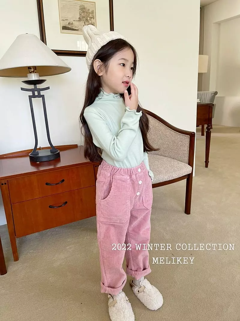 Melikey - Korean Children Fashion - #discoveringself - Button Rib Fleece Pants - 9