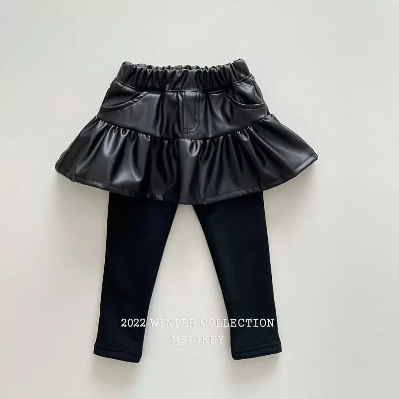 Melikey - Korean Children Fashion - #discoveringself - Leather Skirt Leggings - 7