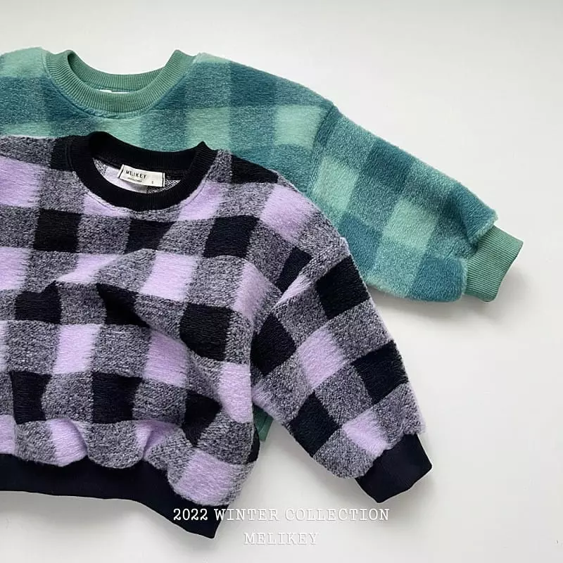Melikey - Korean Children Fashion - #fashionkids - Bbosong Check Sweatshirt - 6