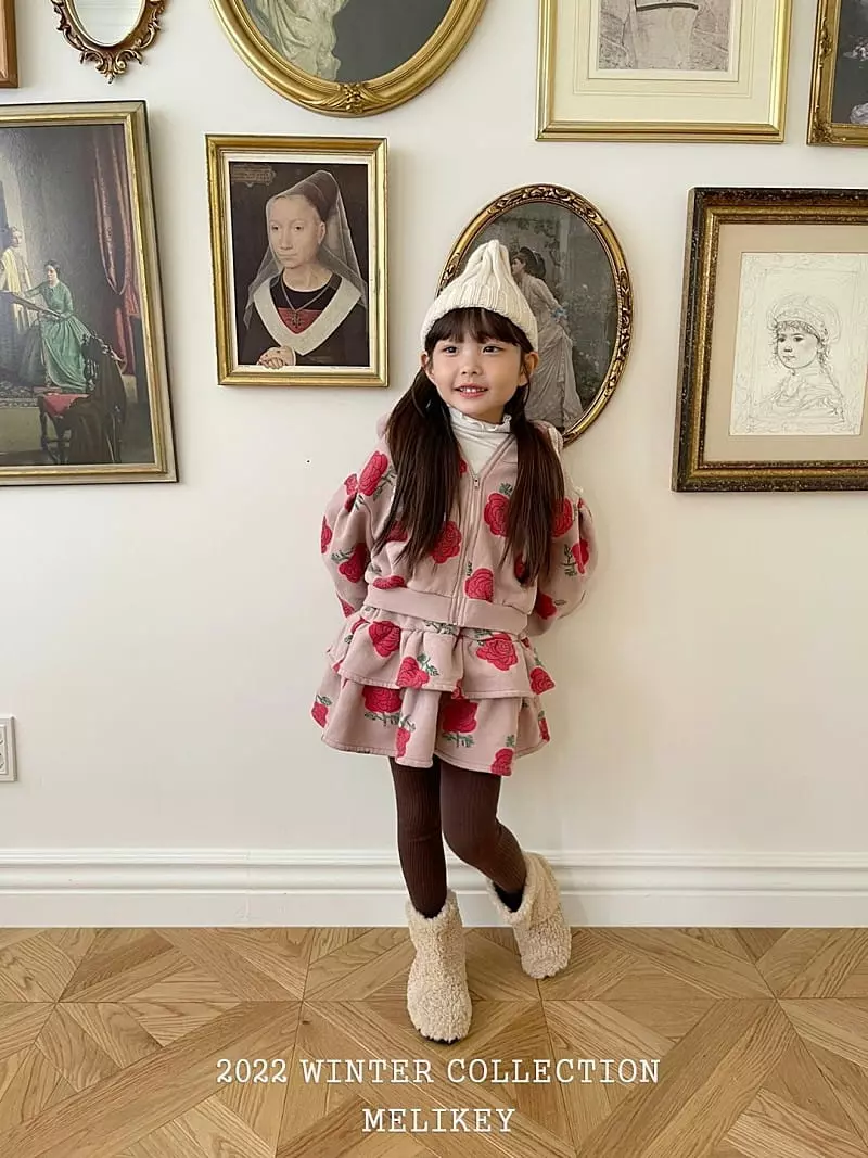 Melikey - Korean Children Fashion - #fashionkids - Big Rose Hoody Set Up - 5