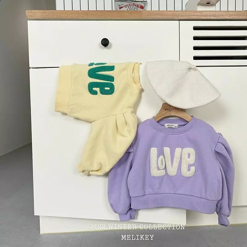 Melikey - Korean Children Fashion - #fashionkids - Love Puff Sweatshirt