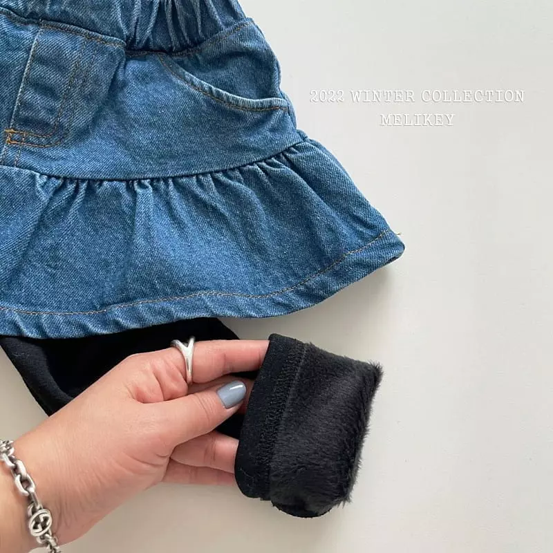 Melikey - Korean Children Fashion - #fashionkids - Denim Skirt Leggings - 12