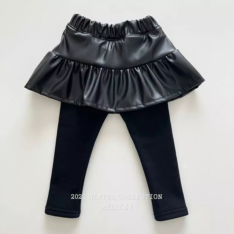 Melikey - Korean Children Fashion - #fashionkids - Leather Skirt Leggings - 8