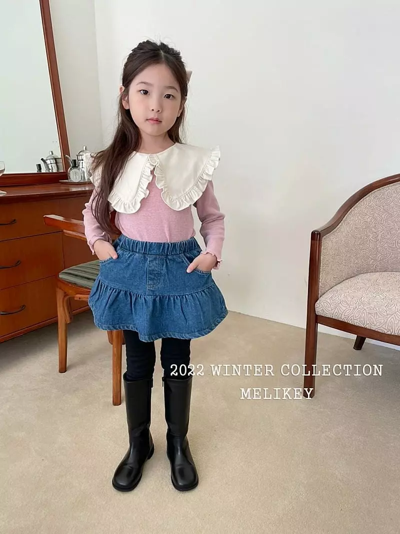 Melikey - Korean Children Fashion - #kidsshorts - Angel Collar Tee - 10