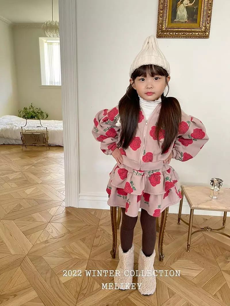 Melikey - Korean Children Fashion - #kidsshorts - Big Rose Hoody Set Up - 6