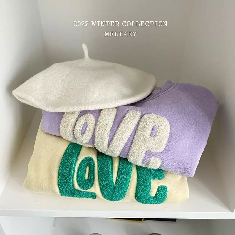 Melikey - Korean Children Fashion - #kidsshorts - Love Puff Sweatshirt - 2