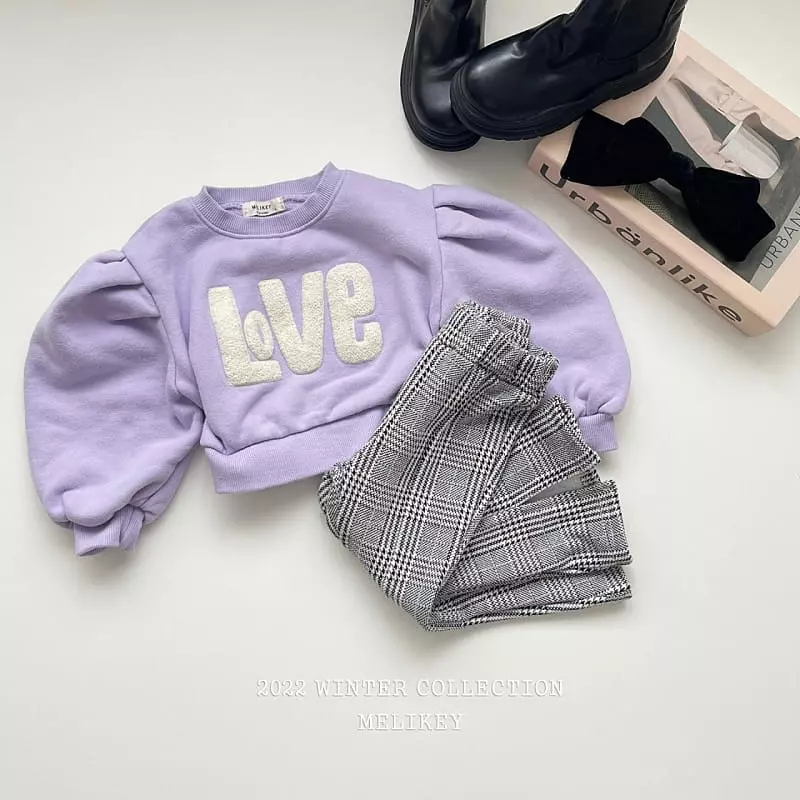 Melikey - Korean Children Fashion - #kidsstore - Love Puff Sweatshirt - 3