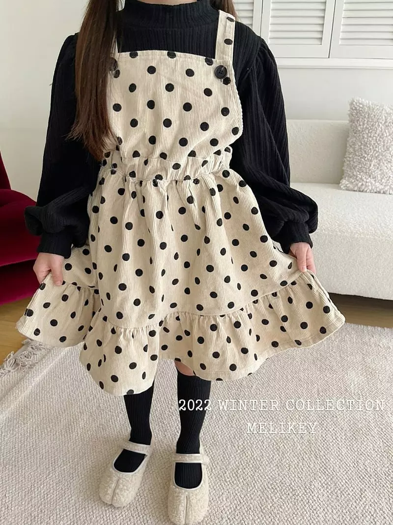 Melikey - Korean Children Fashion - #kidsstore - Dot Frill One-piece