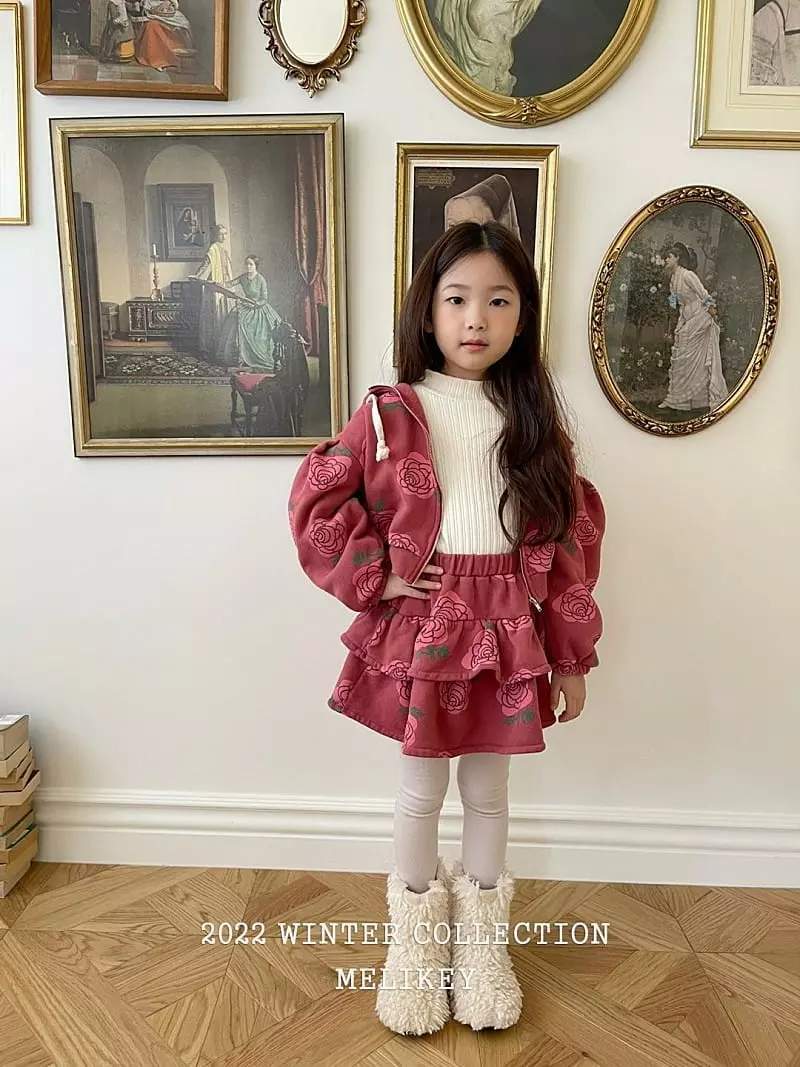Melikey - Korean Children Fashion - #kidzfashiontrend - Big Rose Hoody Set Up - 8