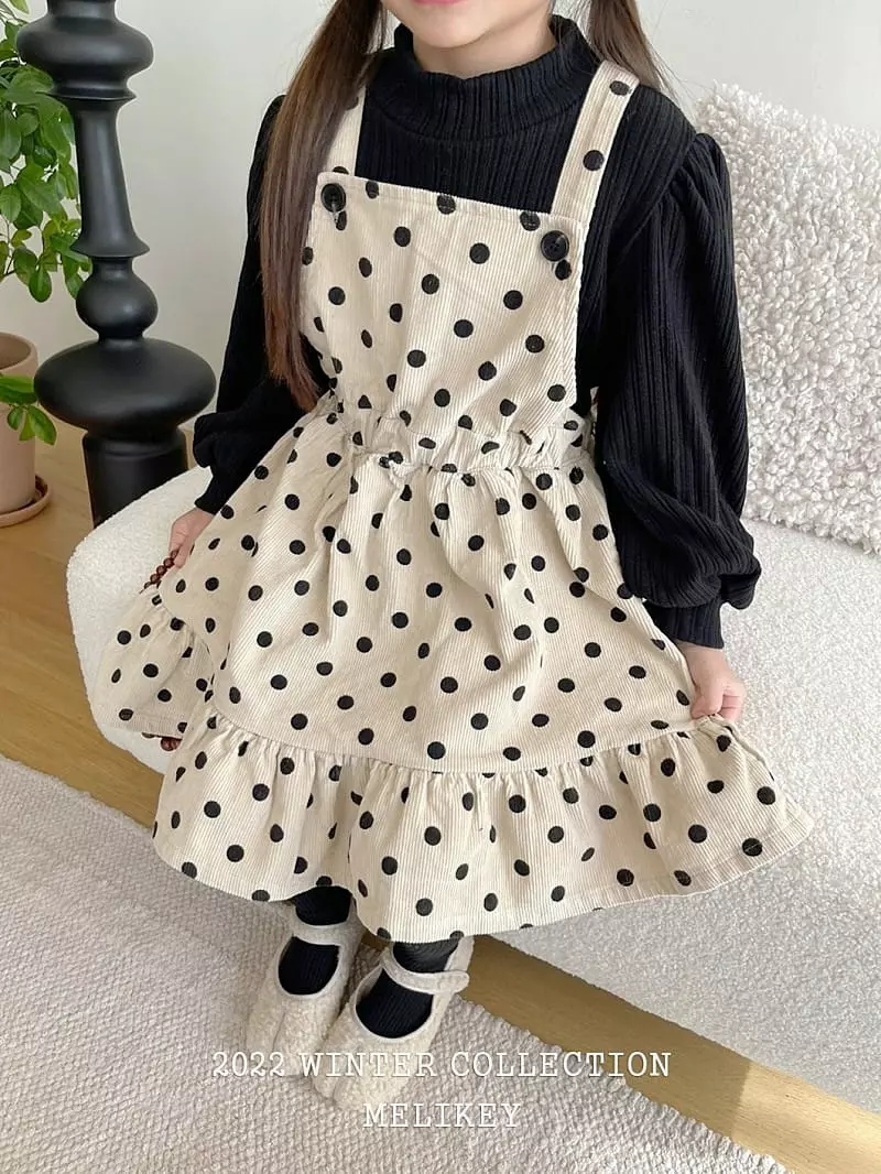 Melikey - Korean Children Fashion - #kidzfashiontrend - Dot Frill One-piece - 2