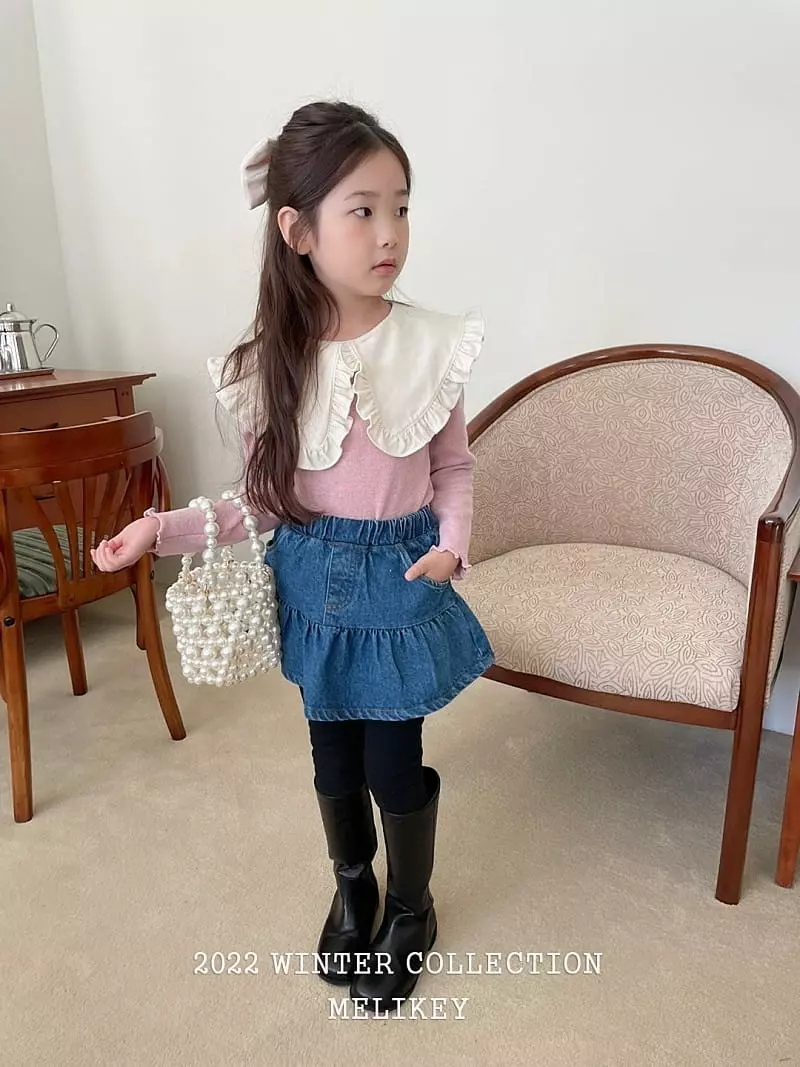 Melikey - Korean Children Fashion - #kidzfashiontrend - Denim Skirt Leggings
