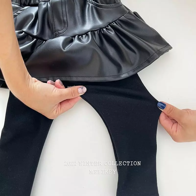 Melikey - Korean Children Fashion - #kidzfashiontrend - Leather Skirt Leggings - 11