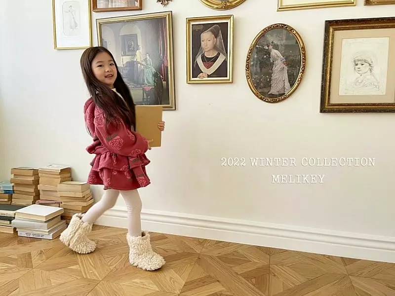 Melikey - Korean Children Fashion - #littlefashionista - Big Rose Hoody Set Up - 10
