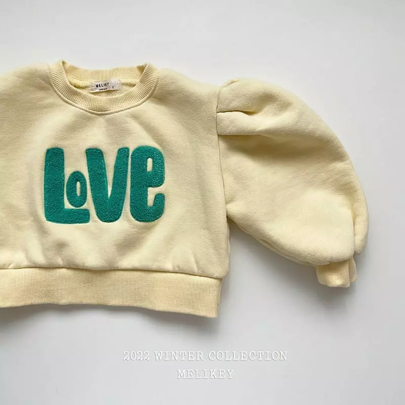 Melikey - Korean Children Fashion - #littlefashionista - Love Puff Sweatshirt - 6