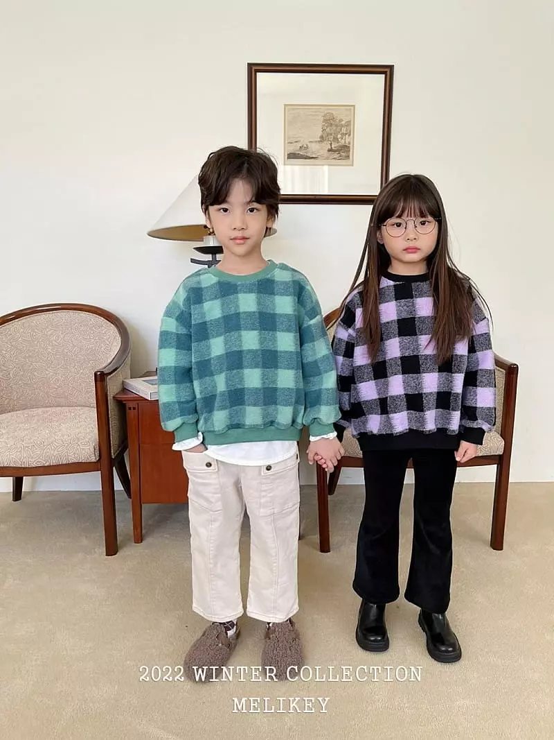 Melikey - Korean Children Fashion - #magicofchildhood - Bbosong Check Sweatshirt - 12