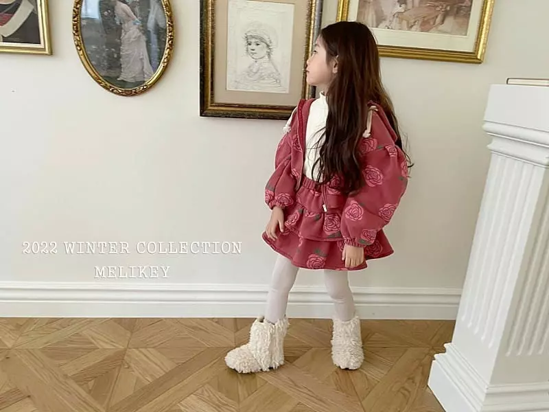 Melikey - Korean Children Fashion - #magicofchildhood - Big Rose Hoody Set Up - 11
