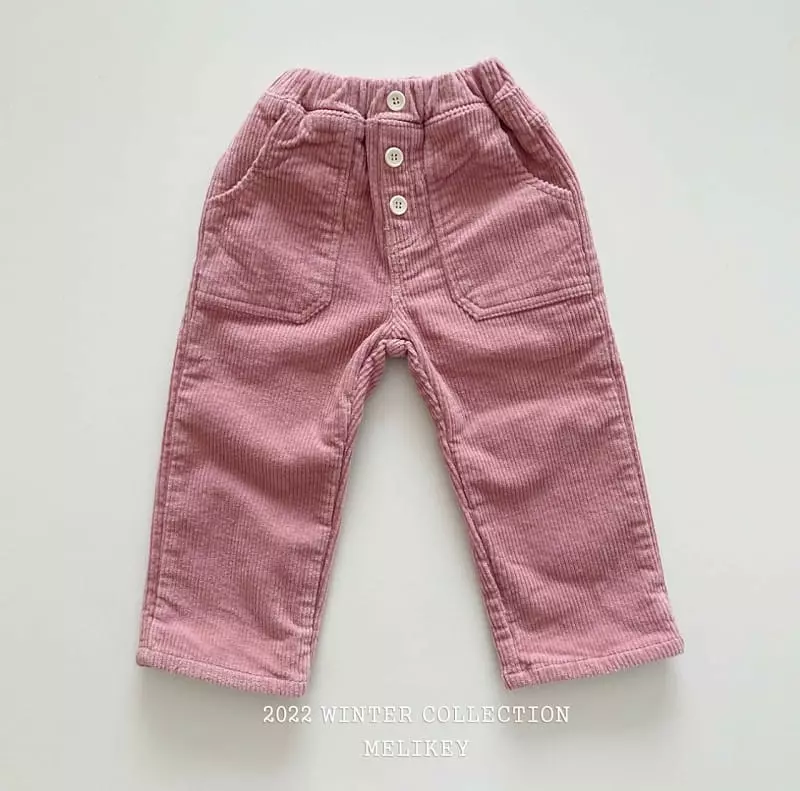 Melikey - Korean Children Fashion - #magicofchildhood - Button Rib Fleece Pants - 2