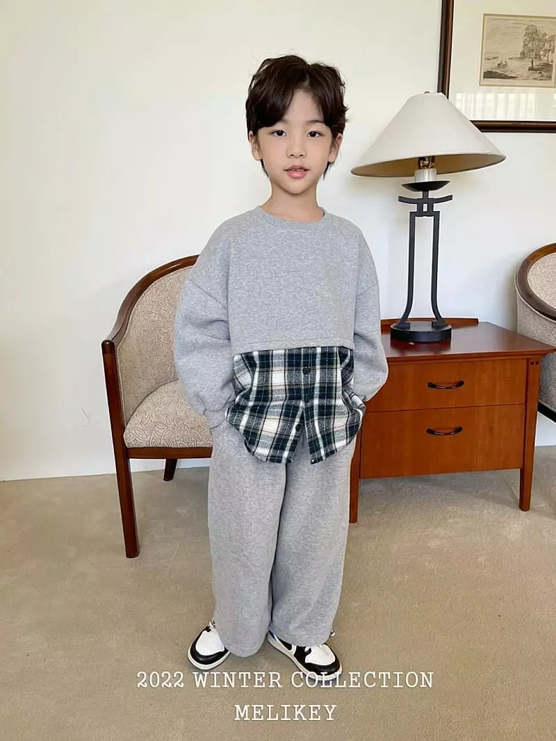 Melikey - Korean Children Fashion - #littlefashionista - Check Color Sweatshirt - 4