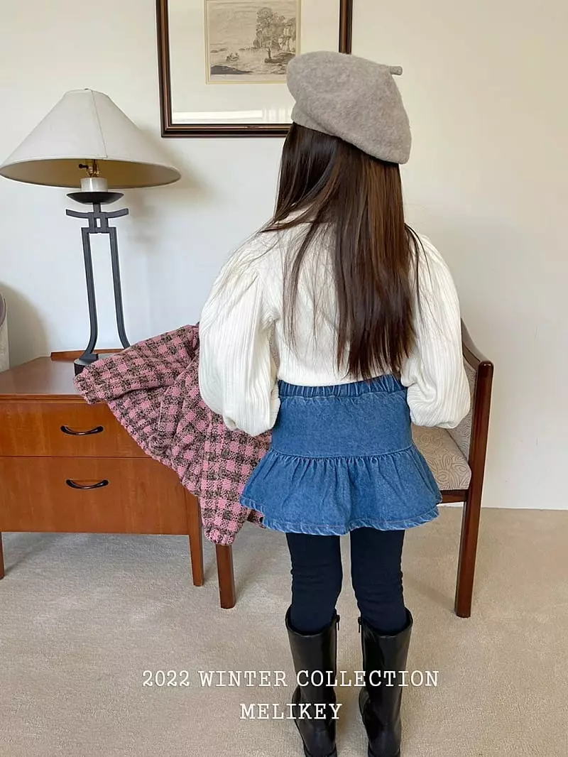 Melikey - Korean Children Fashion - #minifashionista - Denim Skirt Leggings - 5