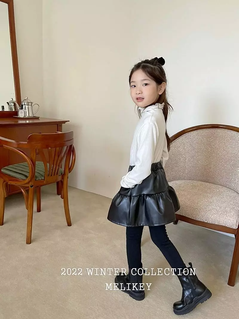 Melikey - Korean Children Fashion - #minifashionista - Leather Skirt Leggings