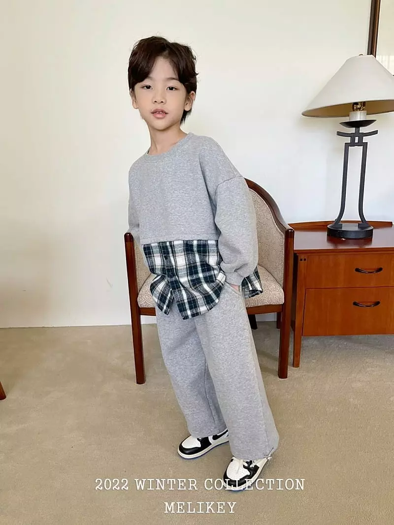 Melikey - Korean Children Fashion - #minifashionista - Check Color Sweatshirt - 5